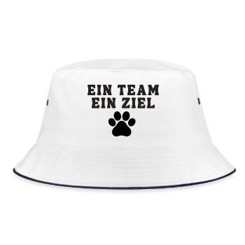 One Team, One Goal, Dog Sports, Dog Lover, Dog - Bucket Hat - white/navy - Front