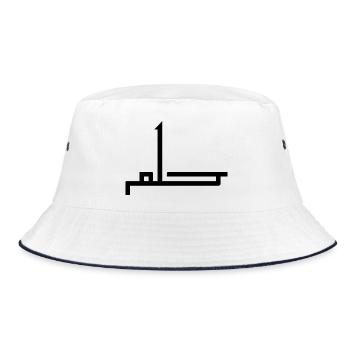 Hilm in Arabic - dream - Bucket Hat - white/navy - Front