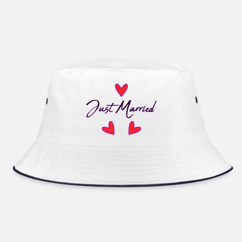 JUST MARRIED. EVJF. SAINT VALENTIN. COUPLE - Bob - blanc/marine