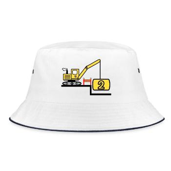 Excavatrice - Bob - blanc/marine - Devant