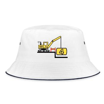 Excavatrice - Bob - blanc/marine - Devant