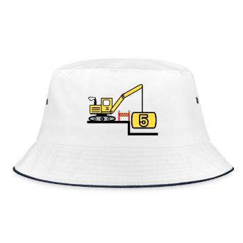 Excavatrice - Bob - blanc/marine - Devant