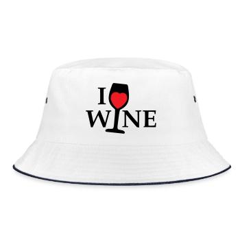 J’aime le vin, j’aime le vin avec un cœur rouge - Bob - blanc/marine - Devant
