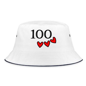 100. 100 JAHRE. 100-JÄHRIGES JUBILÄUM. GEBURTSTAG 100 - Bucket Hat - Weiß/Navy - Vorne