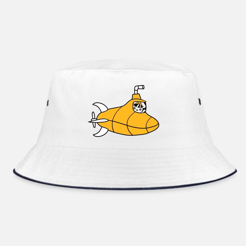 Submarine Bird Duck Captain Chick Cute Comic Cartoon Bucket Hat