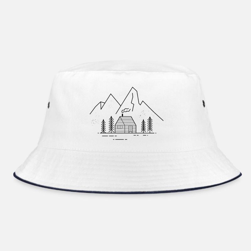 Berge mit Berghütte Bucket Hat