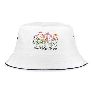 Grow Positive Thoughts - Bucket Hat - white/navy - Front