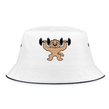 Chien Bodybuilder Muscles forts Gym Haltérophilie - Bob - blanc/marine - Devant