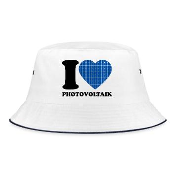 I Love Photovoltaik - Herz - Erneuerbare Energie - Bucket Hat - Weiß/Navy - Vorne