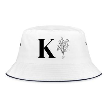 Minimalist flowers - Bucket Hat - white/navy - Front