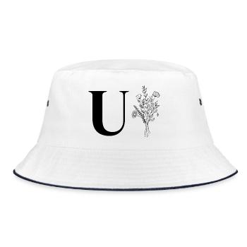 Minimalist flowers - Bucket Hat - white/navy - Front