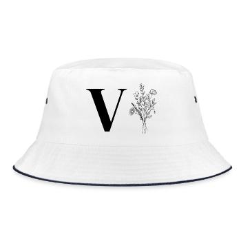 Minimalist flowers - Bucket Hat - white/navy - Front