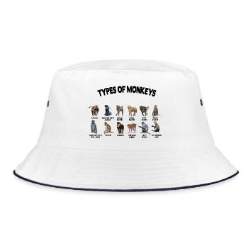Types of Monkeys Monkeys Breeds Family - Bucket Hat - white/navy - Front