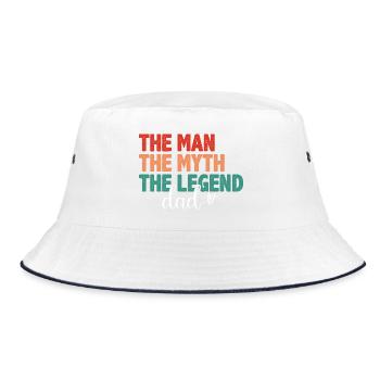 Dad - The Man, The Myth, The Legend - Bucket Hat - white/navy - Front