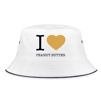 I LOVE PEANUT BUTTER - Bucket Hat - Weiß/Navy - Vorne