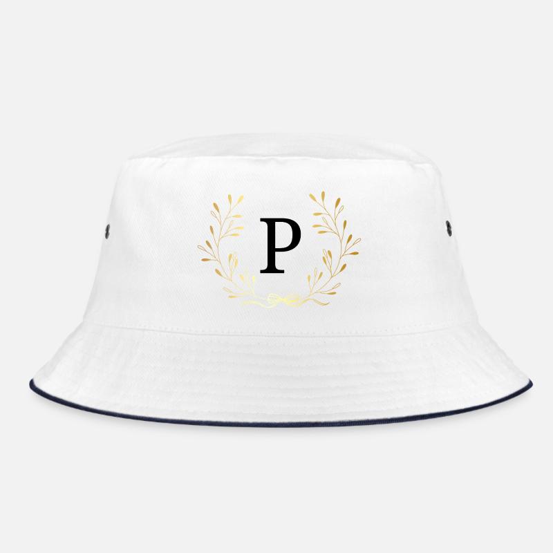 Buchstabe p Goldene Blumenkrone Bucket Hat