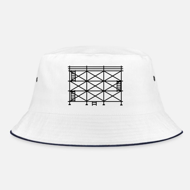 Scaffolding silhouette, construction scaffolding Bucket Hat