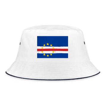 Flagge von Kap Verde - Bucket Hat - Weiß/Navy - Vorne