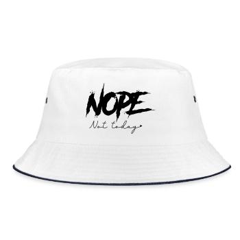 Nope - Not Today - Bucket Hat - white/navy - Front