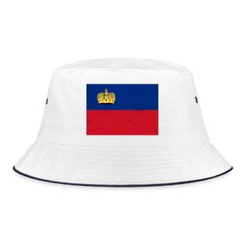 Flag of Liechtenstein - Bucket Hat - white/navy - Front