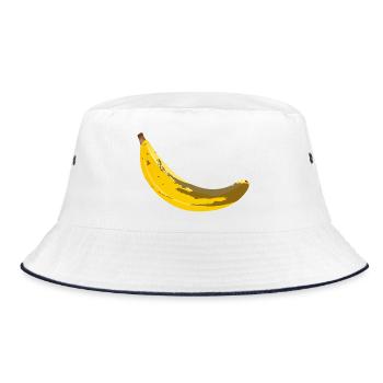Banane trop mûre avec des taches brunes illustration - Bob - blanc/marine - Devant