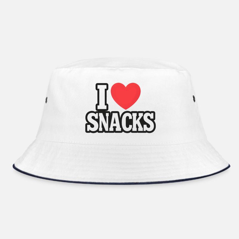 Love for Snacks Expression - Bucket Hat - white/navy