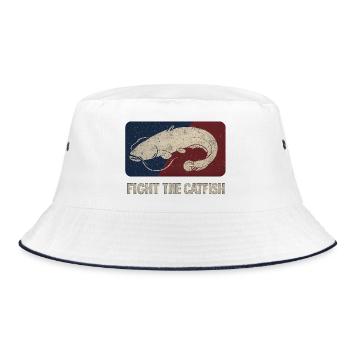 Fight the catfish - Bucket Hat - Weiß/Navy - Vorne