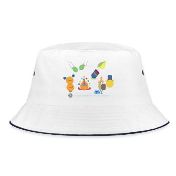 Zirkusfrüchte - Bucket Hat - Weiß/Navy - Vorne