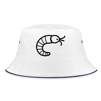 earthworm - Bucket Hat - white/navy - Front