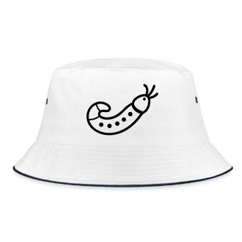 earthworm - Bucket Hat - white/navy - Front