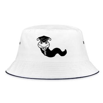 Caterpillar High School Graduation Passed College Worm - Bucket Hat - white/navy - Front