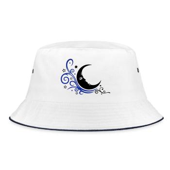 Mystical moon with stars night symbol - Bucket Hat - white/navy - Front