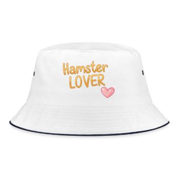 Hamster-Design für Tierliebhaber - Bucket Hat - Weiß/Navy - Vorne