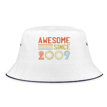 Retro 2009 Celebration Typography - Bucket Hat - white/navy - Front