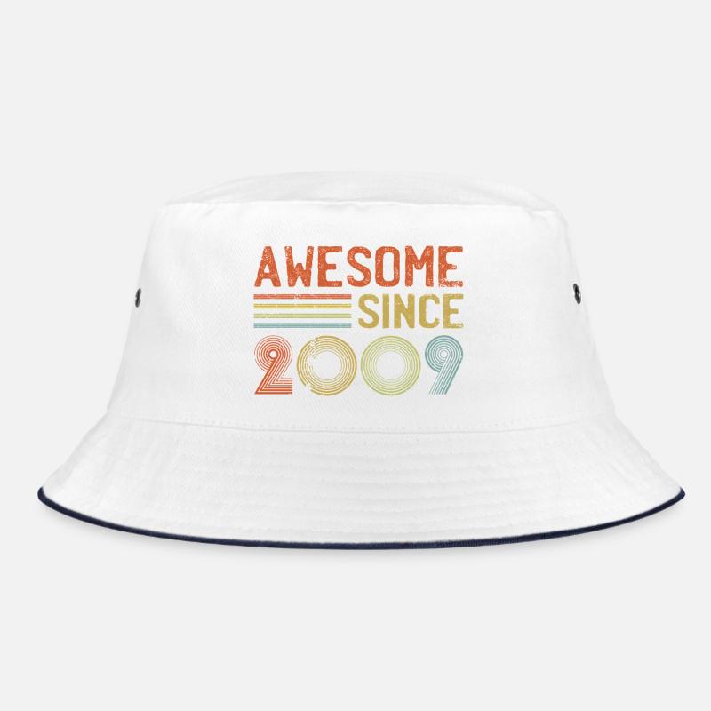Retro 2009 Celebration Typography Bucket Hat