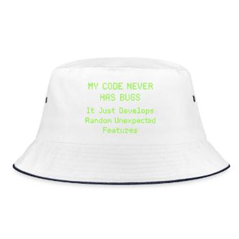 My code never has bugs, it just develops randomly - Bucket Hat - white/navy - Front