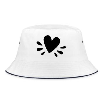 Cute heart as a sign of love - Bucket Hat - white/navy - Front