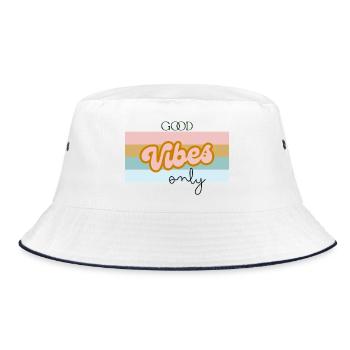 Vibes Pastel Only - Bucket Hat - white/navy - Front