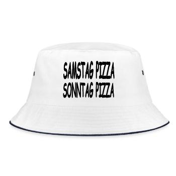 Pizza - Bucket Hat - Weiß/Navy - Vorne
