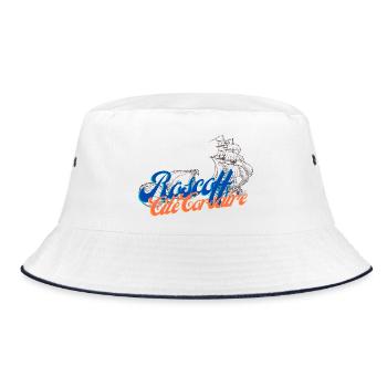 Roscoff Bretagne Vintage Segelyachten - Bucket Hat - Weiß/Navy - Vorne