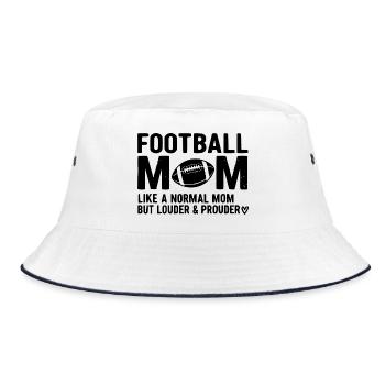 American Football Mutter Stolz - Bucket Hat - Weiß/Navy - Vorne