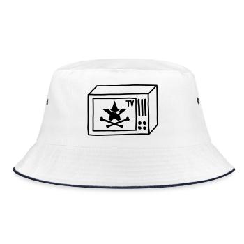 Pirate TV – Free TV & Punk Style - Bucket Hat - white/navy - Front