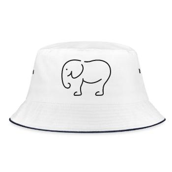 Croquis d’éléphant – Motif animalier minimaliste - Bob - blanc/marine - Devant