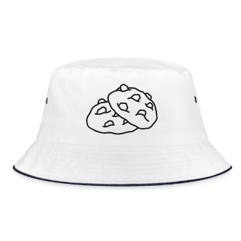 Chocolate Cookie Sketch – Cute Minimalist Design - Bucket Hat - white/navy - Front