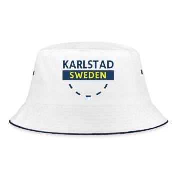 Karlstad Schweden Emblem - Bucket Hat - Weiß/Navy - Vorne