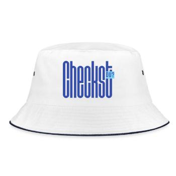 Checkst DU? Funny German Slang Shirt - Bucket Hat - Weiß/Navy - Vorne