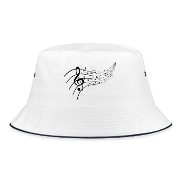 Black night with music knot - Bucket Hat - white/navy - Front