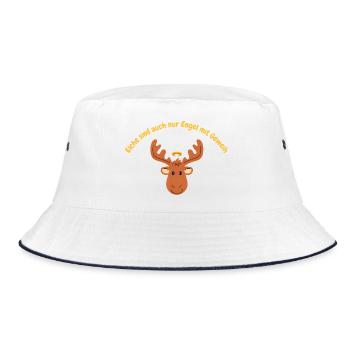 Moose are also just angels with antlers - Bucket Hat - white/navy - Front