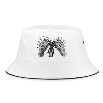 Demonic Hands Puppet Show Horror Gothic - Bucket Hat - white/navy - Front