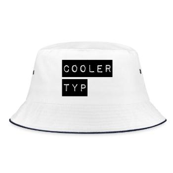 So sieht ein cooler Typ aus - Bucket Hat - Weiß/Navy - Vorne